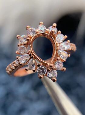 S925银戒指空托精致气质高级华丽