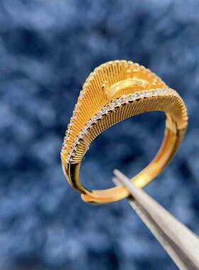 新款戒指空托5*7mm精致S925银