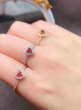 S925纯银一款多戴心形4*4mm戒指空托镀黄金色玫瑰金色皇冠款表白