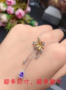 立体烟花吊坠空托锁骨链纯银减龄