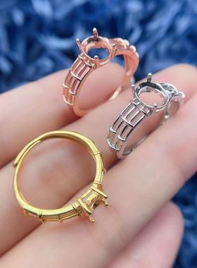 新款银镀戒指椭圆形简约磷灰石