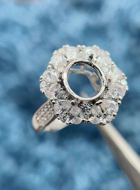 S925银戒指空托奢华时尚个性百搭