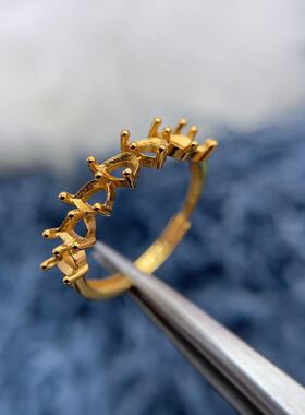 S925银戒指空托排戒小众百搭高级