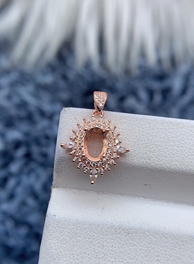 S925银吊坠空托气质高级百搭简约