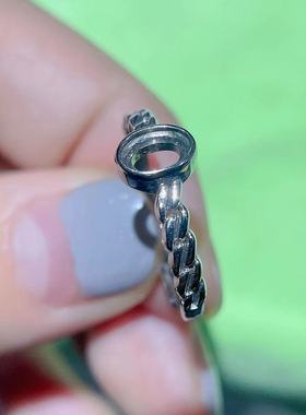 欧美风戒指空托简约包镶女戒指