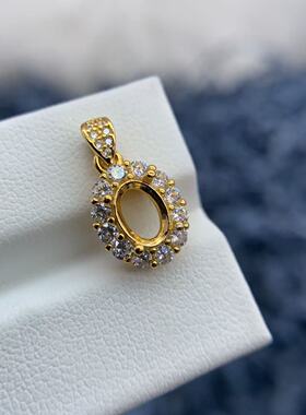 S925银吊坠空托气质轻奢时尚高级