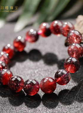 珍藏级金草莓紫黑红超七共生手串