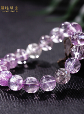 超唯珍藏级猫眼拉丝紫锂辉手串
