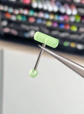 绿色系舌钉唇钉穿刺穿孔小众饰品