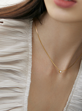 pn四叶草纯银可拆卸吊坠锁骨链