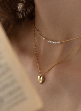 pn项链女小众18k金轻奢珍珠纯银