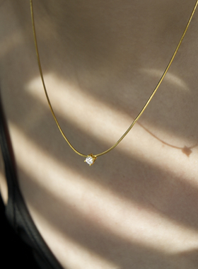 pn锆石吊坠925纯银锁骨链