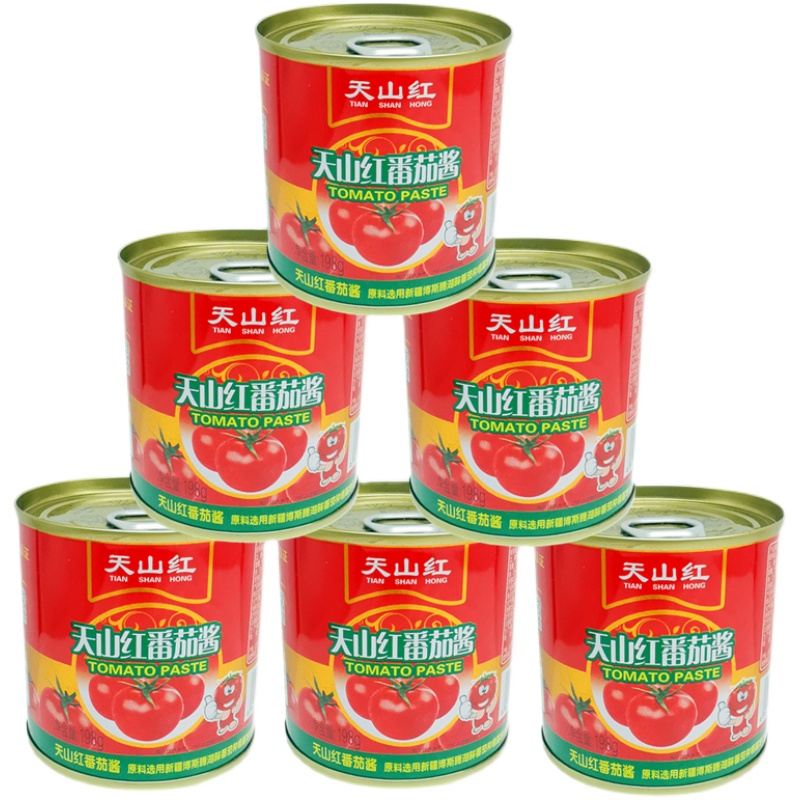 天山红番茄酱家用198克*6罐装 披萨炒菜意面酱 tomato paste 包邮 - 图3