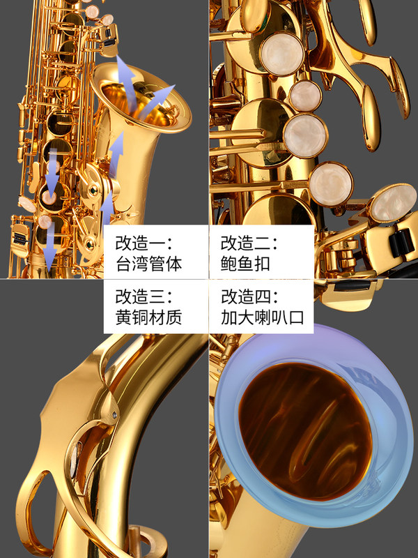 allison艾森利旗舰店ALLISON艾森利 萨克斯管乐器初学者中音降e调考级送笛头哨片礼包2