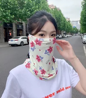挂耳防晒面纱面罩护颈透气遮全脸