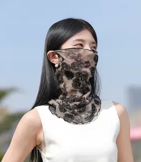 遮阳丝巾防晒面纱防紫外线护颈夏
