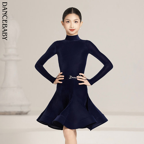 Dancebaby拉丁舞服比赛服2026新款表演服规定赛服薄丝绒DAS676Z - 图1