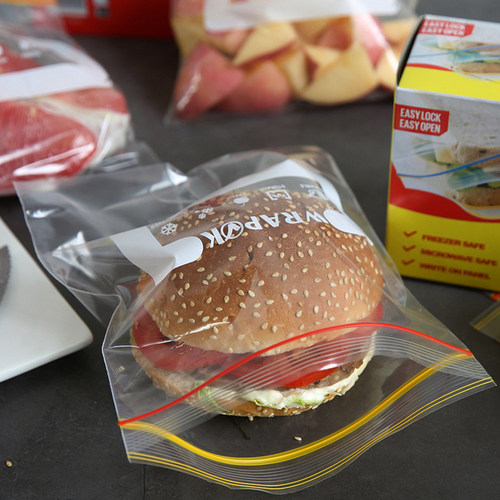 自留出口密封袋早餐三明治汉堡食品袋零食水果保鲜袋防串味 - 图0