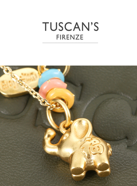 TUSCAN'S 铜合金镀金项链民族风小象吊坠项链时尚毛衣链甜美风
