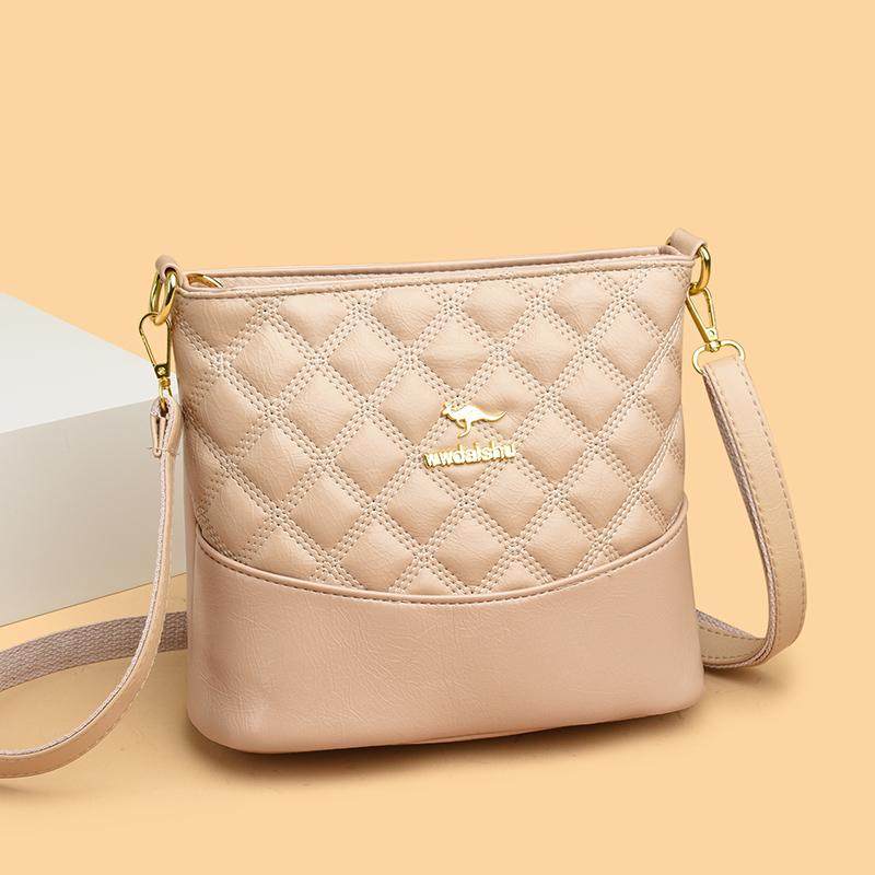 牛皮2025大容量真皮新款中年时尚妈妈水桶女士斜挎包百搭单肩软皮,淘宝优惠券,粉丝福利购,淘宝优惠卷