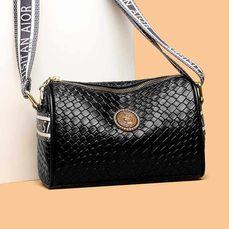 品牌专柜正品新款潮时尚软皮压花编织水桶小包女士百搭单肩斜跨包,淘宝优惠券,粉丝福利购,淘宝优惠卷