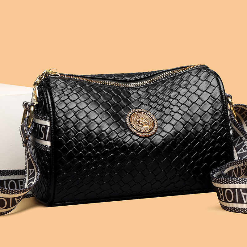品牌专柜正品新款潮时尚软皮压花编织水桶小包女士百搭单肩斜跨包,淘宝优惠券,粉丝福利购,淘宝优惠卷