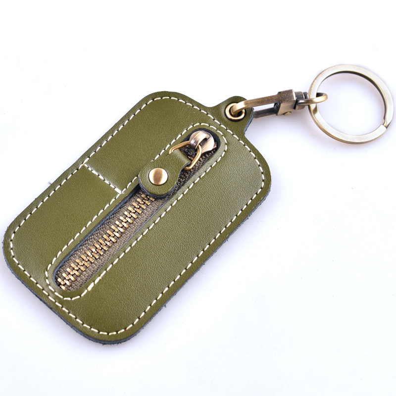 [小蚂蚁]真皮原创小区门禁卡保护套牛皮双卡迷你IC电梯卡套钥匙扣 - 图3