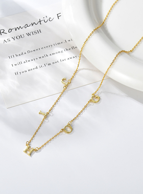 S999纯银定制英文26字母项链