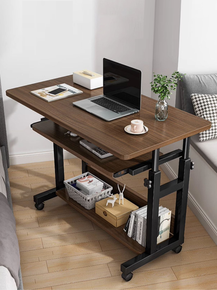 床边桌可移动电脑台式桌子卧室家用学生书桌升降宿舍懒人电脑桌 - 图0