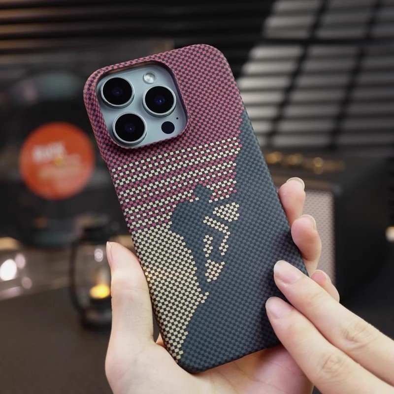 半包肤感碳纤维纹适用苹果16promax轻薄手机壳iPhone14Pro超薄散热13pm新款凯夫拉纹理12防摔11磨砂保护套硬 - 图3