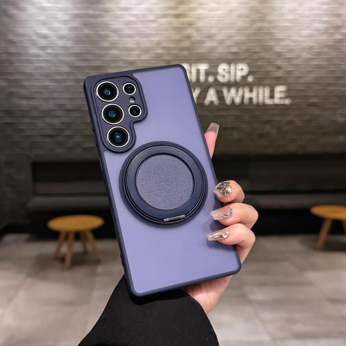 360旋转支架壳三星s25ultra手机壳适用于S25Edge新款25+磨砂24plus全包防摔24Ultra保护套s23+高级感s23u好壳 - 图1