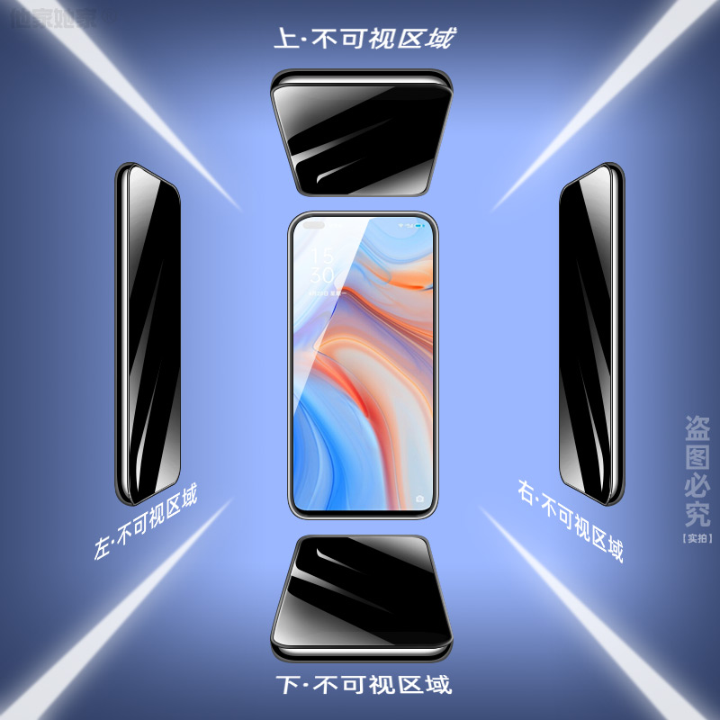 OPPOReno4防窥钢化膜opreno4全屏360度防偷窥poopreno4手机reno45g屏保oppreno4隐私opporneo4保护reno4贴模 - 图0