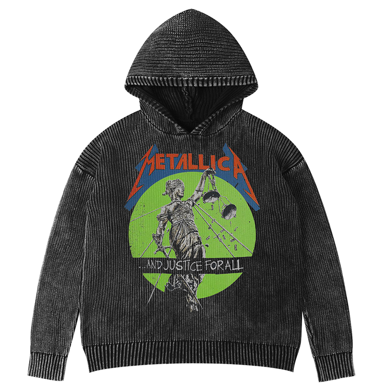 Metallica金属之王St.Anger圣怒专辑拳击骷髅美式水洗连帽毛衣男 - 图0