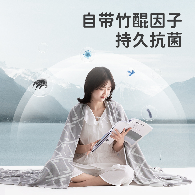良良成人冰丝毯夏季学生空调被冰丝毯盖毯午睡毯薄款竹纤维盖毯