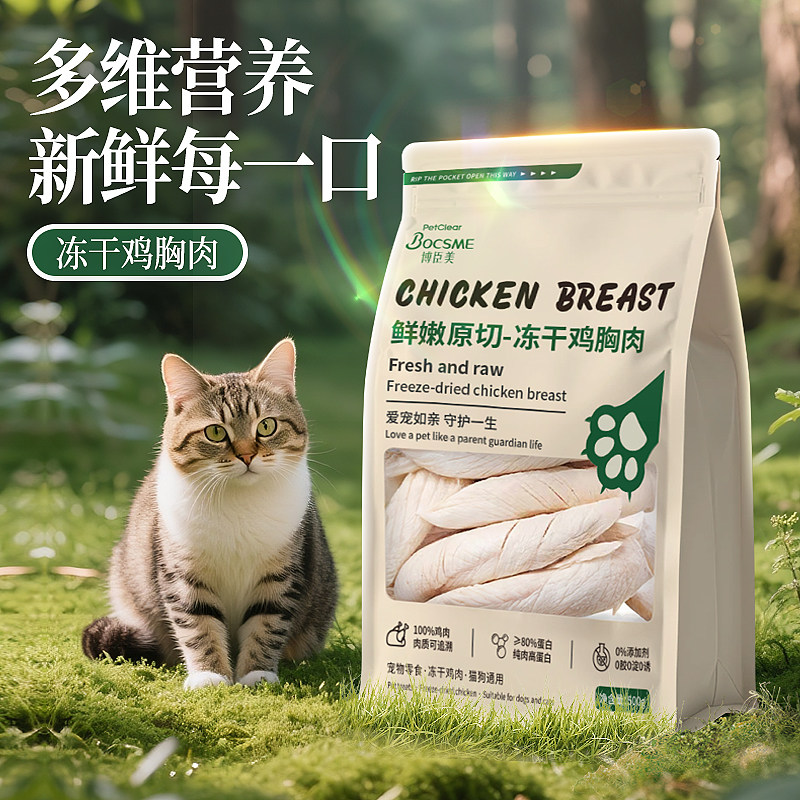 Radiation sterilization 0 additions cat freeze-dried chicken breast