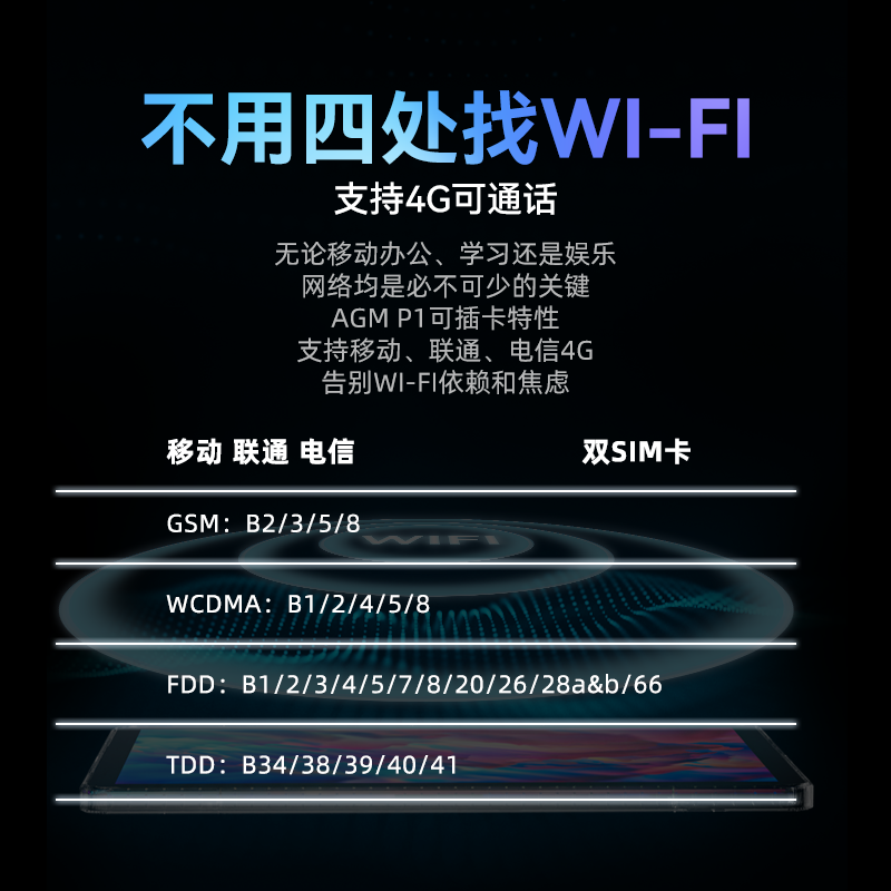 AGM PAD P1防水平板10.36英寸 2K高清屏 4G全网通WIFI二合一 护眼影音娱乐办公学生网课平板电脑 8G+256G - 图2