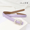 Sazhi female diamond two-layer cowhide alloy belt