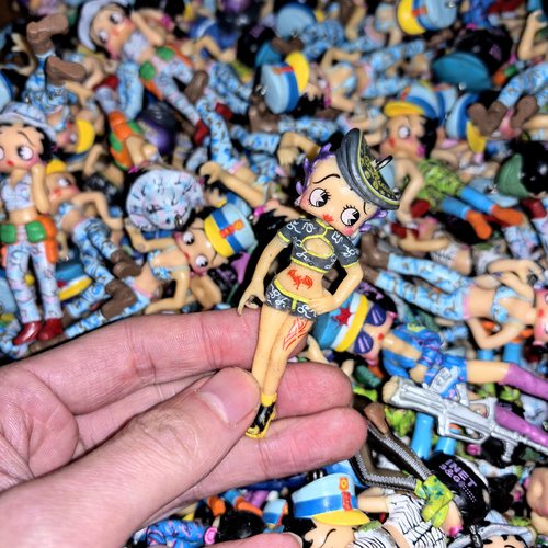 Vintage稀有老货 复古BB小姐可爱卡通钥匙扣玩偶手机挂件DIY配件 - 图1