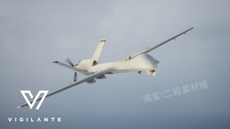 UAV MQ-9 Reaper West无人机UE4虚幻引擎副翼襟翼稳定器方向舵 - 图3