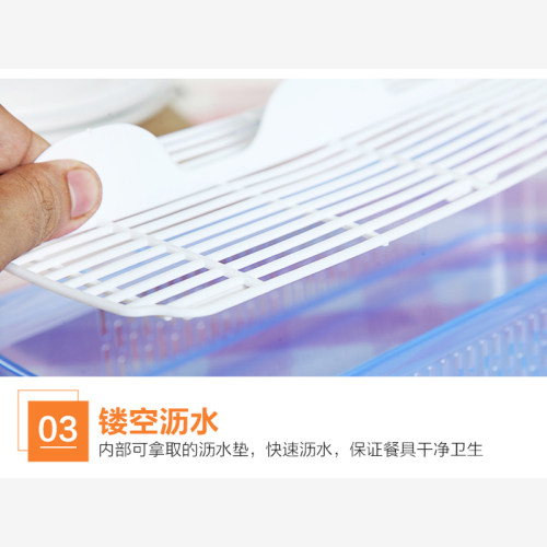 餐厅筷子盒叉勺盒家用双层餐具沥水架带盖勺子盒防尘大排档筷子筒 - 图3