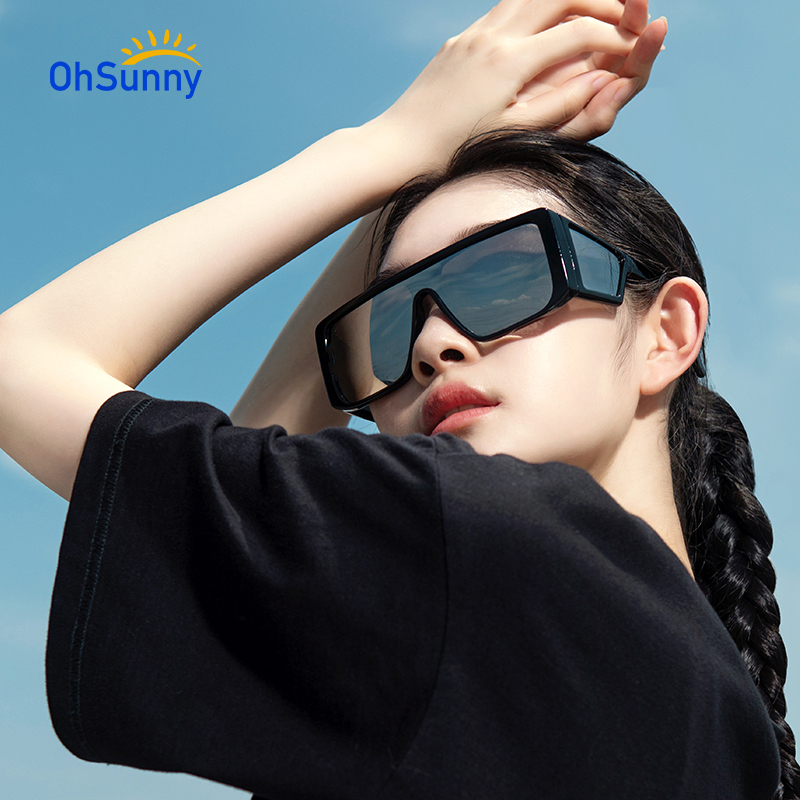 Ohsunny Sun Protection Goggles female summer driving Sun Beach Vacation UV protection black fashion sunglasses