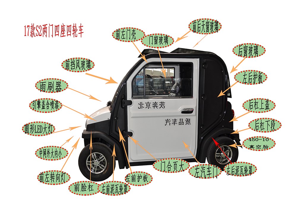 新品北京奔茨电动四轮车配件全车零部件外壳塑件售后厂家直供包邮