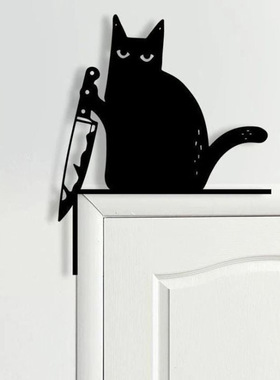 跨境Metal Adorable Cat Door Topper金属猫咪门角门楣相框角装饰