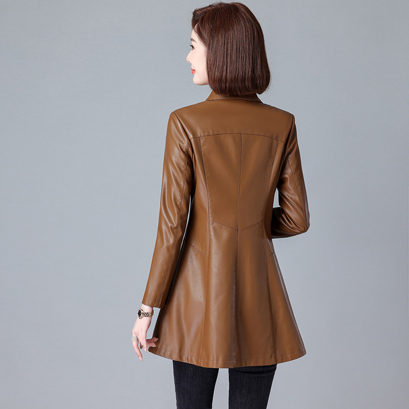 真皮皮衣女中长款秋冬新款海宁绵羊皮风衣女修身气质韩版外套高级,淘宝优惠券,粉丝福利购,淘宝优惠卷