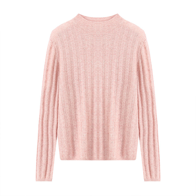 闪闪发光~100%小山羊绒衫女秋冬毛衣半高领显瘦内搭镶钻打底衫新,淘宝优惠券,粉丝福利购,淘宝优惠卷