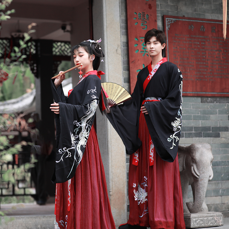 龙母汉服女学生夜弦歌交领齐胸襦裙龙纹刺绣飘逸秋古装中国风超仙