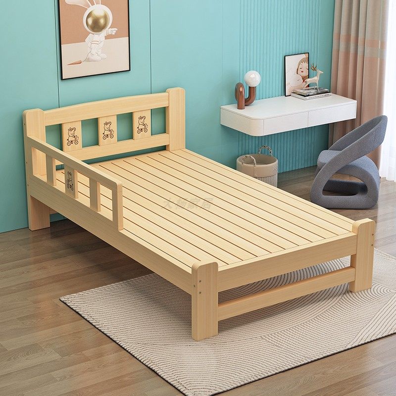 全实木儿童床男孩女孩单人带护栏小床简易松木加宽拼接大定做,淘宝优惠券,粉丝福利购,淘宝优惠卷