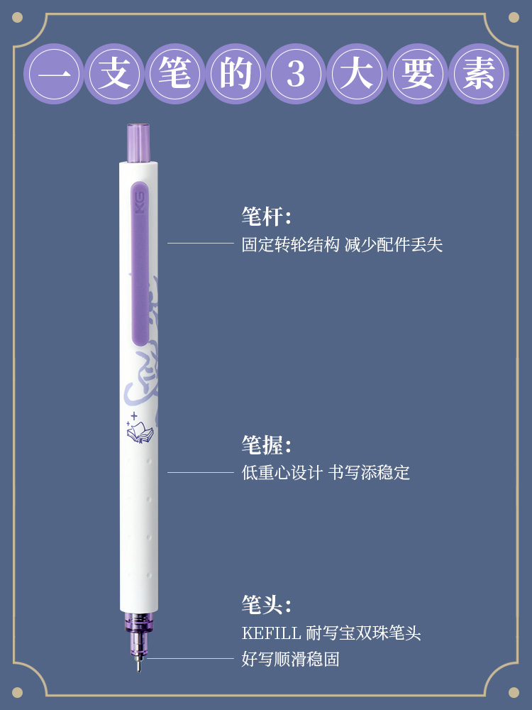 KACO菁点潜心好学中性笔清华艺博联名刷题中性笔高颜值文具签字笔黑芯考试速干0.5碳素笔学生书写水笔签字笔 - 图1