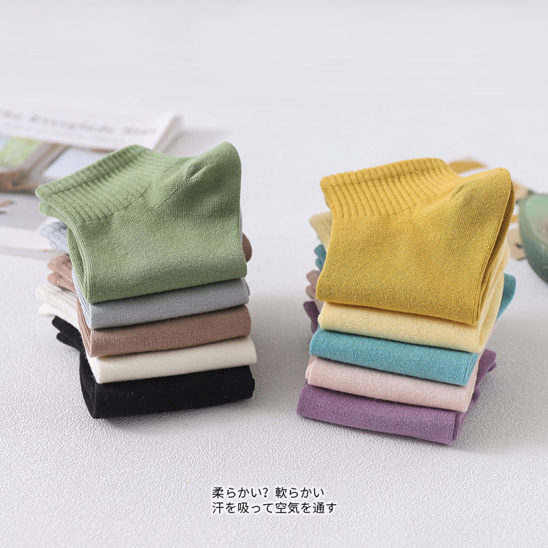 浅口夏季ins潮短筒纯色长女短袜 卡袋熊短袜/打底袜/丝袜/美腿袜