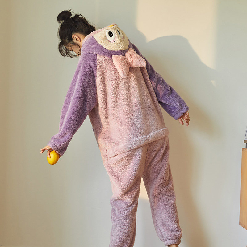 秋冬季连体卡通动漫可爱珊瑚绒睡衣 金喜彩本初睡衣/家居服套装